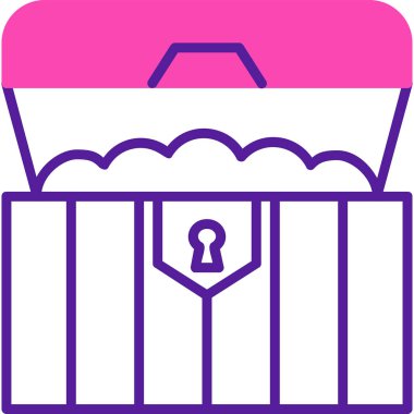 hazine sandığı simge vektör çizim 