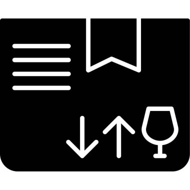 Kırılgan simge, vektör illüstrasyonu basit tasarım