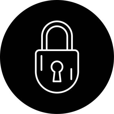 kilit düz simge vektör çizim