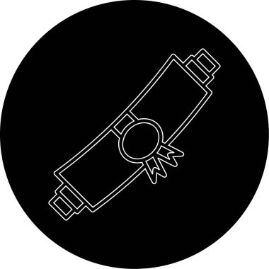 mezuniyet kurdelesi, web simgesi basit illüstrasyon