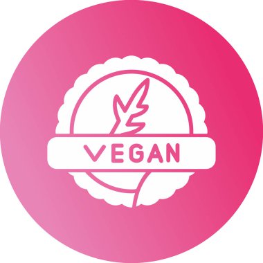 Vegan logosu, vektör çizimi basit tasarım
