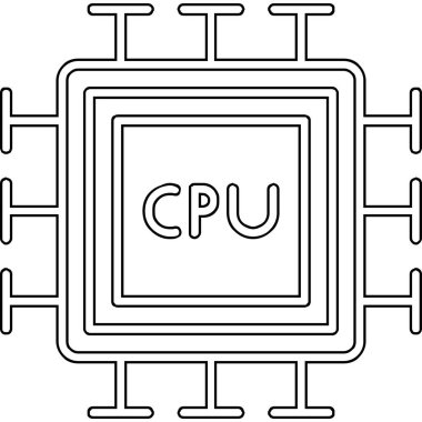 cpu icon, vector illustration simple design