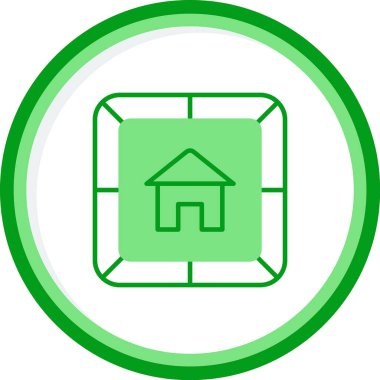 Eve. Web simgesi basit illüstrasyon