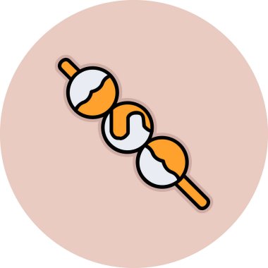 Dango web simgesi. Japon dango tatlıları vektör illüstrasyonu