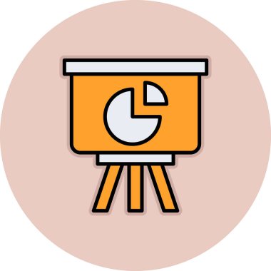 Pasta çizelgesi simgesi, vektör illüstrasyonu 