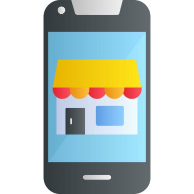 Akıllı telefon web simgesi, vektör illüstrasyonunda çevrimiçi rezervasyon