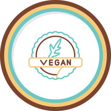 Vegan logosu, vektör çizimi basit tasarım