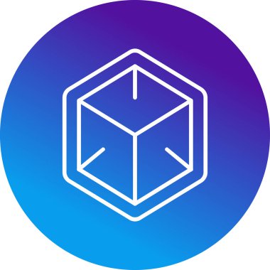 Bir Küp simgesinin vektör illüstrasyonu 