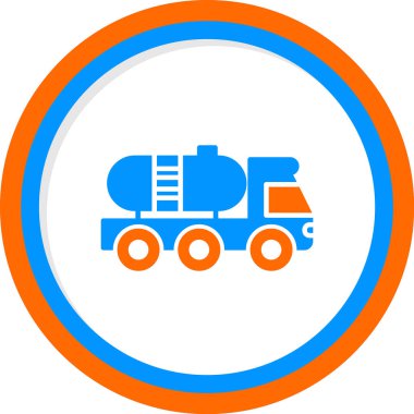 Petrol kamyonu simgesinin vektör çizimi             