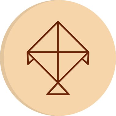 Uçurtma. Web simgesi basit illüstrasyon              