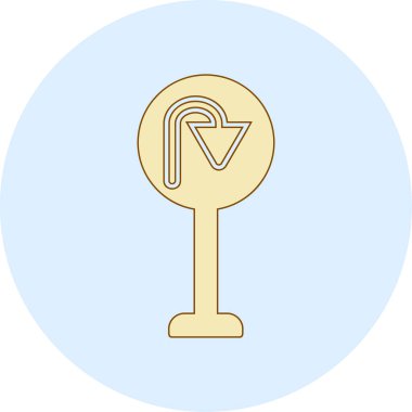 U Dönüş simgesi vektör illüstrasyonu         