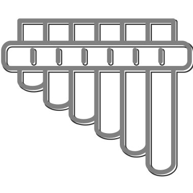 Pan Flüt web simgesi, vektör illüstrasyonu