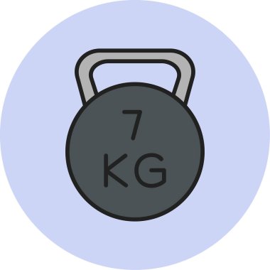 Kettlebell, ağırlık kaldırma modern simge vektörü