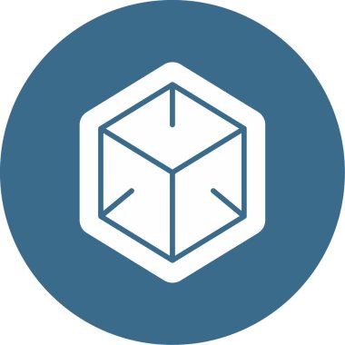 Bir Küp simgesinin vektör illüstrasyonu 