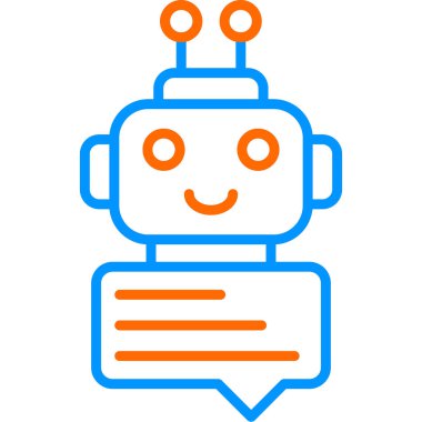 Chatbot. Web simgesi basit illüstrasyon       