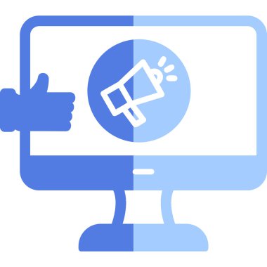 Viral pazarlama düz simgesi, vektör çizim                      