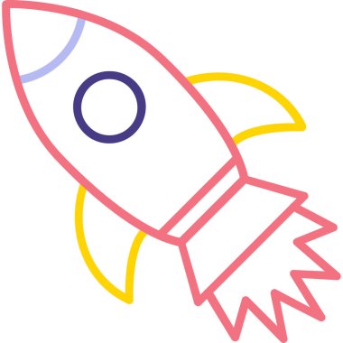 İzole edilmiş arkaplanda roket ağ simgesi