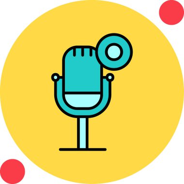 mikrofon simgesi, vektör illüstrasyonu basit tasarım