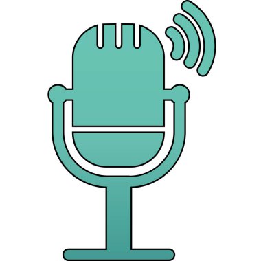 Canlı Podcast ikon vektör çizimi