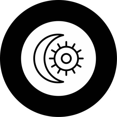 Karanlık mod. Web simgesi basit illüstrasyon