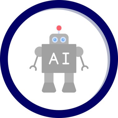 Ai Robot Web simgesi, vektör illüstrasyonu 