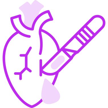 Kalp cerrahisi simgesi, vektör çizimi basit tasarım