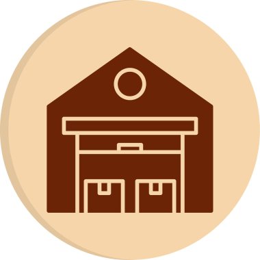 Depo binası. Web simgesi basit illüstrasyon