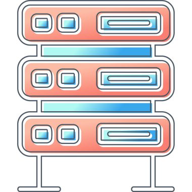 bilgisayar sunucu simgesi, vektör illüstrasyonu basit tasarım