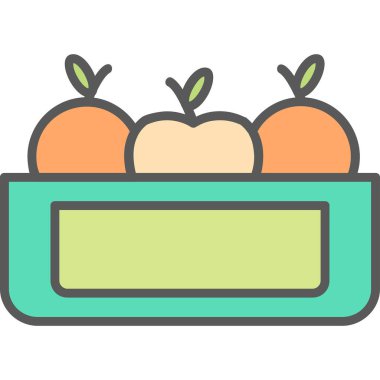 Kutudaki elmaların vektör illüstrasyonu 