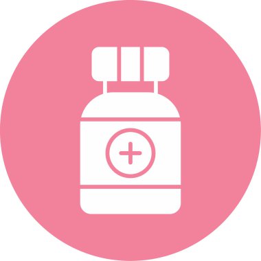 İlaç şişesi. Web simgesi basit illüstrasyon