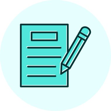 kalem ile doküman. Web simgesi basit illüstrasyon