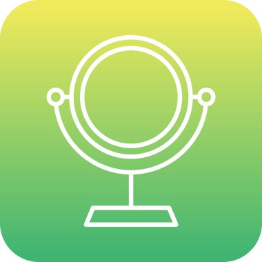 Makyaj aynası simgesi, vektör illüstrasyonu 