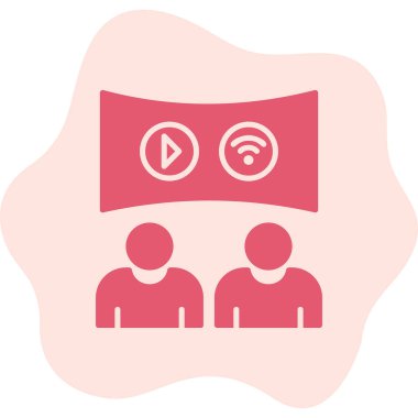 canlı yayın simgesi, vektör illüstrasyonu basit tasarım