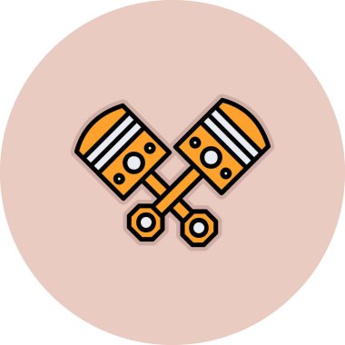 Pistons simgesi, vektör illüstrasyonu basit tasarım