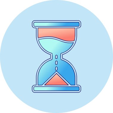 Kum saati simgesi, vektör illüstrasyonu 