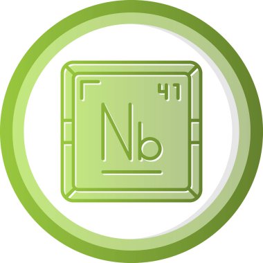 Niyobiyum modern simgesinin vektör çizimi                      