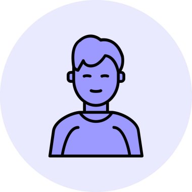 İnsan avatar web simgesi basit illüstrasyon 