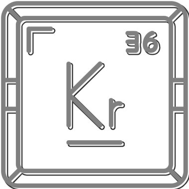 Periyodik tablo simgesinin Kripton kimyasal elementi