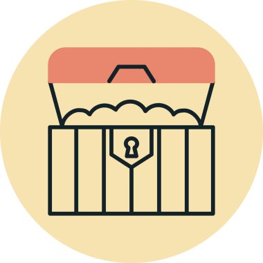 hazine sandığı simge vektör çizim 