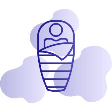 Uyku Torbası web simgesi vektör illüstrasyonu