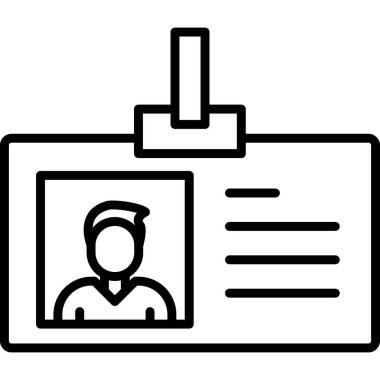 Kimlik kartı web simgesi, vektör illüstrasyonu