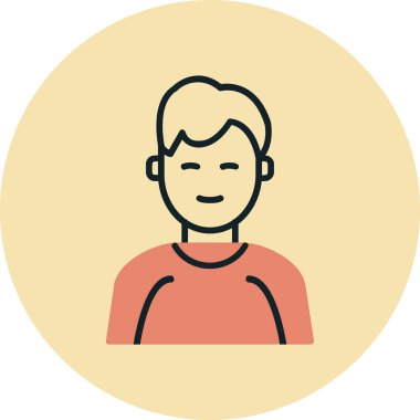 İnsan avatar web simgesi basit illüstrasyon 