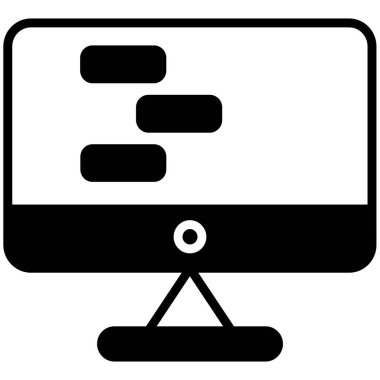 Monitör. Web simgesi basit illüstrasyon