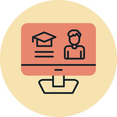 E-öğrenme modern simgesinin vektör illüstrasyonu               