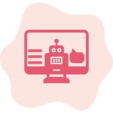 - Asistanım. Web simgesi basit illüstrasyon