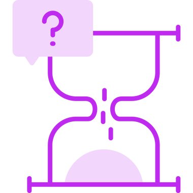 soru işareti simgesi ve kum saati vektör çizimi 