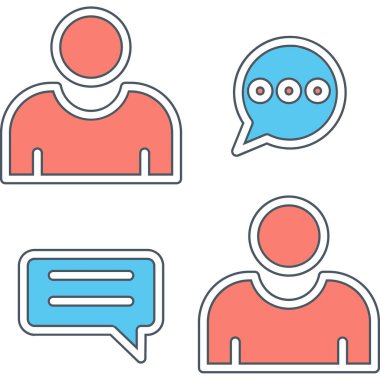 sohbet simgesi, vektör illüstrasyonu basit tasarım