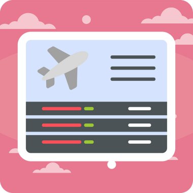 Seyahat ikonunun vektör illüstrasyonu. Ayrılışlar                   