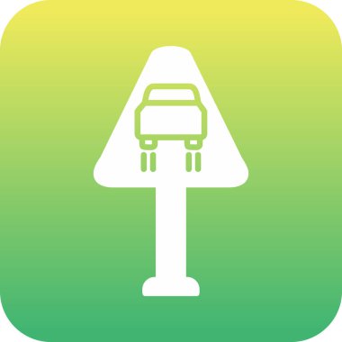 Düz Yol Simgesi, Vektör İllüstrasyonu 