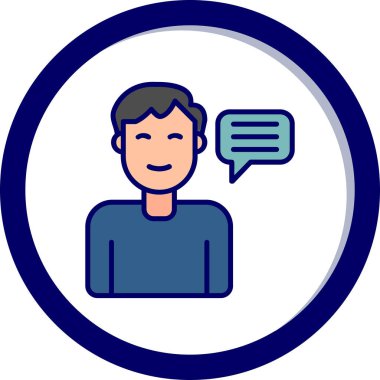 Sohbet kabarcığı vektör çizimi olan adam